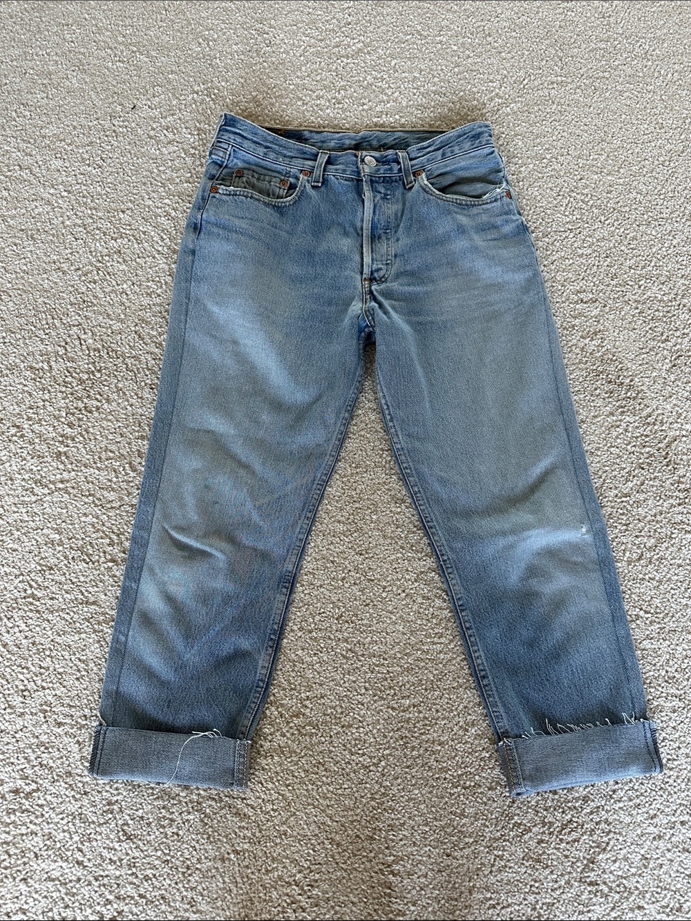 Vintage 90s Levi's Women's Boyfriend Jeans in Light Blue Denim